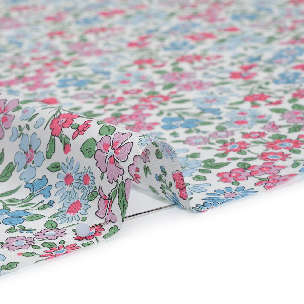 Liberty Fabrics Tana Lawn® - Annabella Blue - Baby Blue, Pink and Green Floral Liberty Fabrics Tana Lawn® - Annabella Blue - Baby Blue, Pink and Green Floral