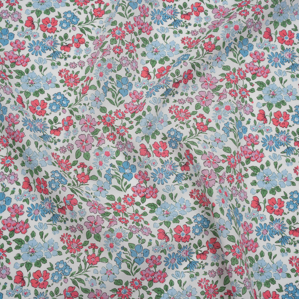 Liberty Fabrics Tana Lawn® - Annabella Blue - Baby Blue, Pink and Green Floral Liberty Fabrics Tana Lawn® - Annabella Blue - Baby Blue, Pink and Green Floral