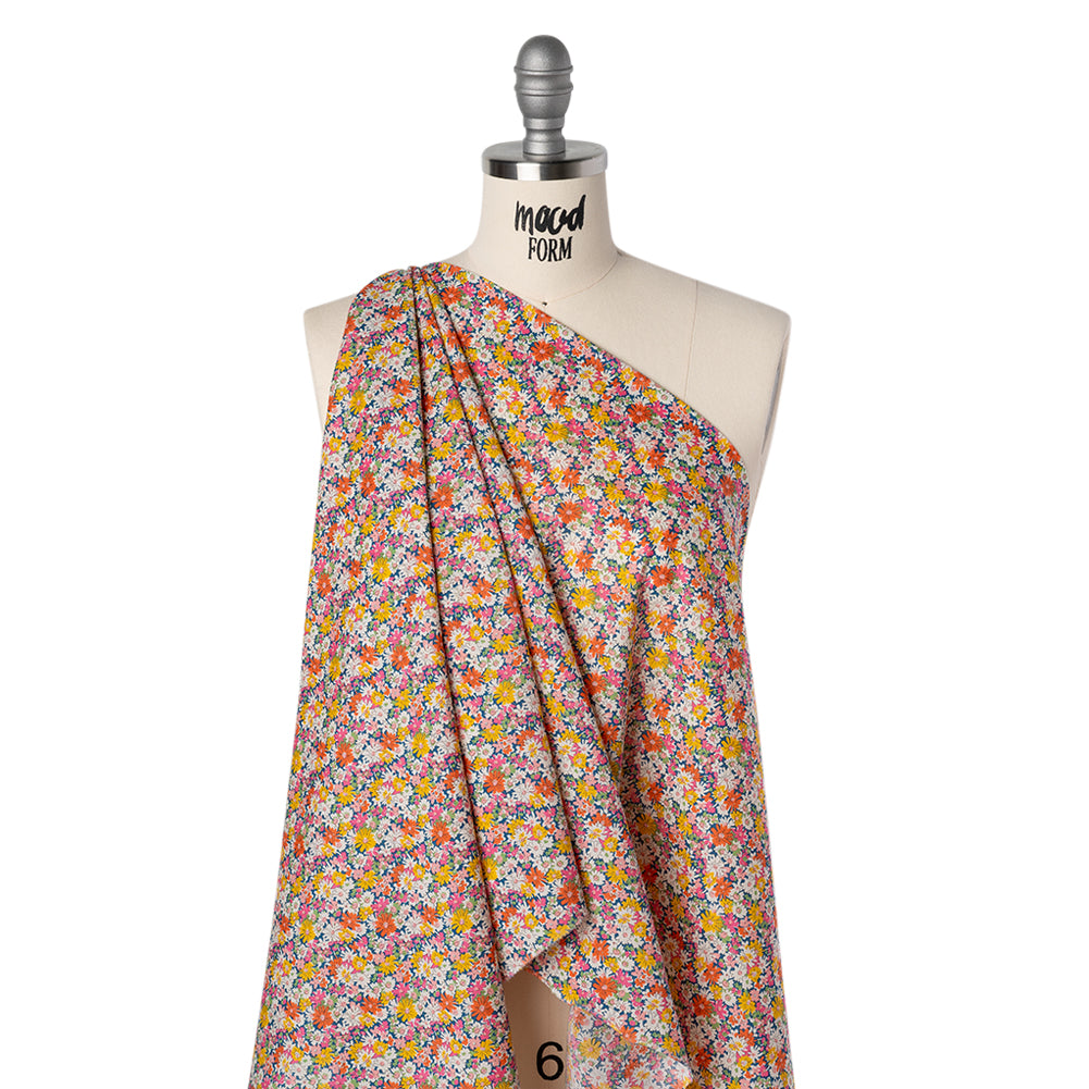 Liberty Fabrics Tana Lawn® - Libby Multi Bright - Pink, Yellow and Orange Field of Daisies - Drape Liberty Fabrics Tana Lawn® - Libby Multi Bright - Pink, Yellow and Orange Field of Daisies - Drape