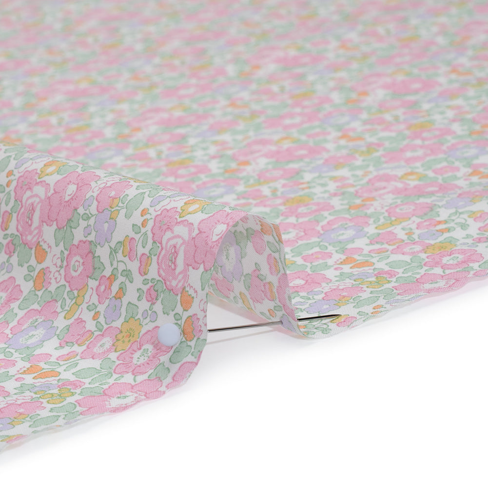 Liberty Fabrics Tana Lawn® - Betsy Ann Light Pink - Pale Pink, Mint Green and LIght Orange Floral Detail Liberty Fabrics Tana Lawn® - Betsy Ann Light Pink - Pale Pink, Mint Green and LIght Orange Floral Detail