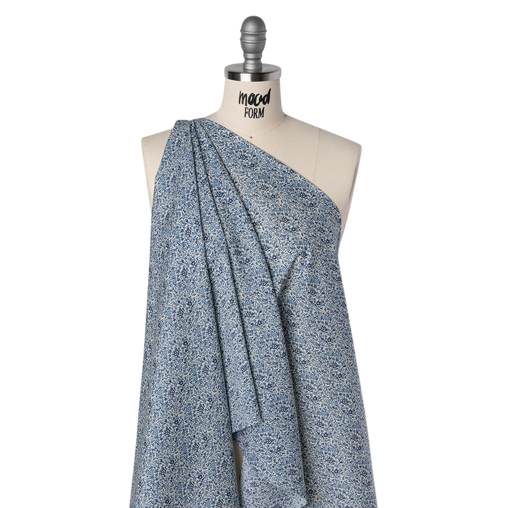 Liberty Fabrics Tana Lawn® - Katie and Millie Blue - Shades of Blue Little Florals Drape Liberty Fabrics Tana Lawn® - Katie and Millie Blue - Shades of Blue Little Florals Drape