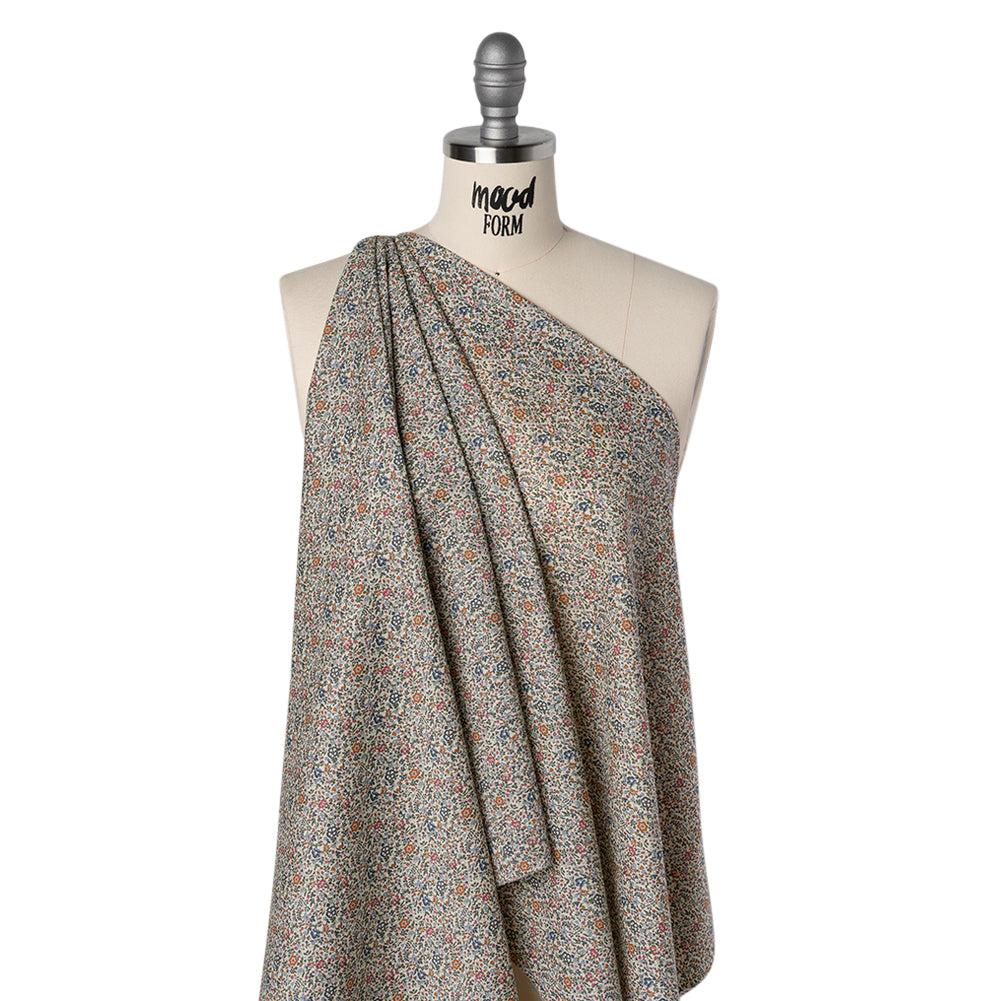Liberty Fabrics Tana Lawn® - Katie and Millie Multi Neutral - Blue, Pink and Olive Green Little Florals Drape Liberty Fabrics Tana Lawn® - Katie and Millie Multi Neutral - Blue, Pink and Olive Green Little Florals Drape