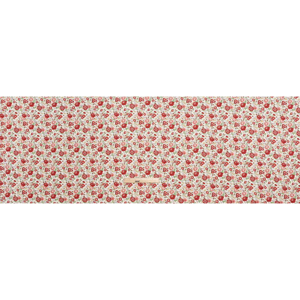 Liberty Fabrics Tana Lawn® - Felicite Red - Red, Pink and Sage Green Little Roses - Full Liberty Fabrics Tana Lawn® - Felicite Red - Red, Pink and Sage Green Little Roses - Full