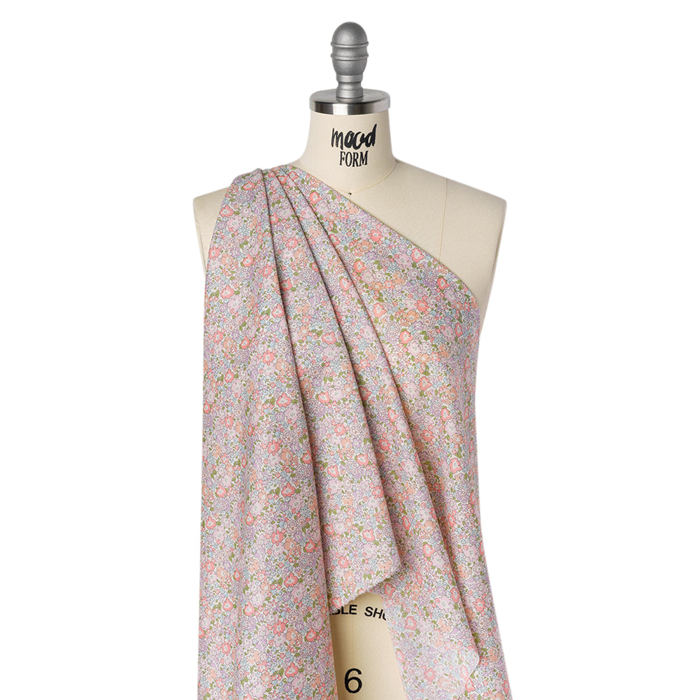 Liberty Fabrics Tana Lawn® - Michelle Light Pink - Baby Pink, Lavender and Light Blue Floral - Drape Liberty Fabrics Tana Lawn® - Michelle Light Pink - Baby Pink, Lavender and Light Blue Floral - Drape