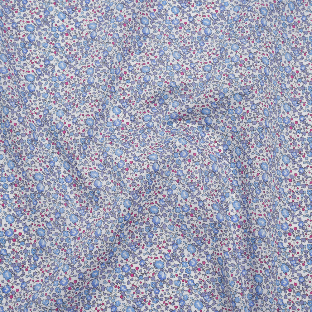 Liberty Fabrics Tana Lawn® - Michelle Eloise Purple - Light Purple, Baby Blue and Pink Little Floral Vines Liberty Fabrics Tana Lawn® - Michelle Eloise Purple - Light Purple, Baby Blue and Pink Little Floral Vines