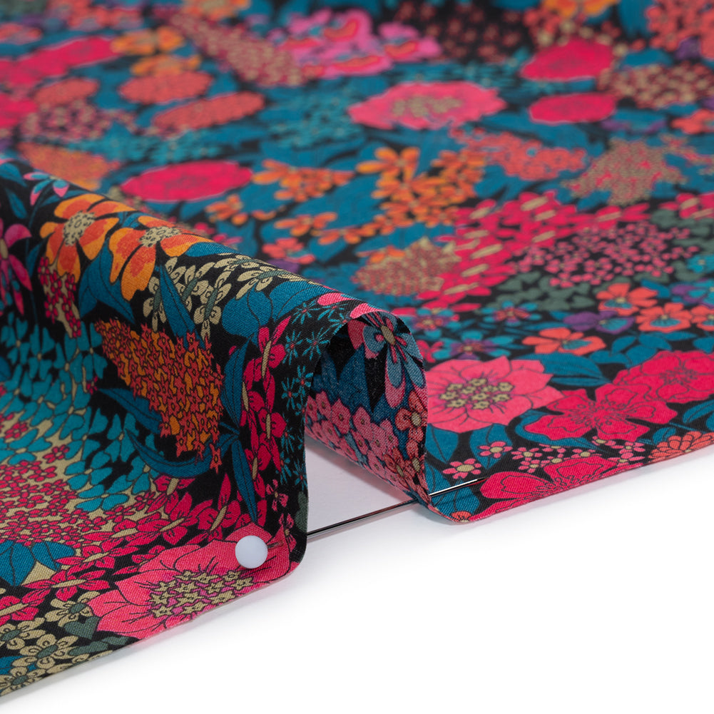 Liberty Fabrics Tana Lawn® - Ciara Pink - Deep Blue, Pink and Orange Flower Garden Liberty Fabrics Tana Lawn® - Ciara Pink - Deep Blue, Pink and Orange Flower Garden