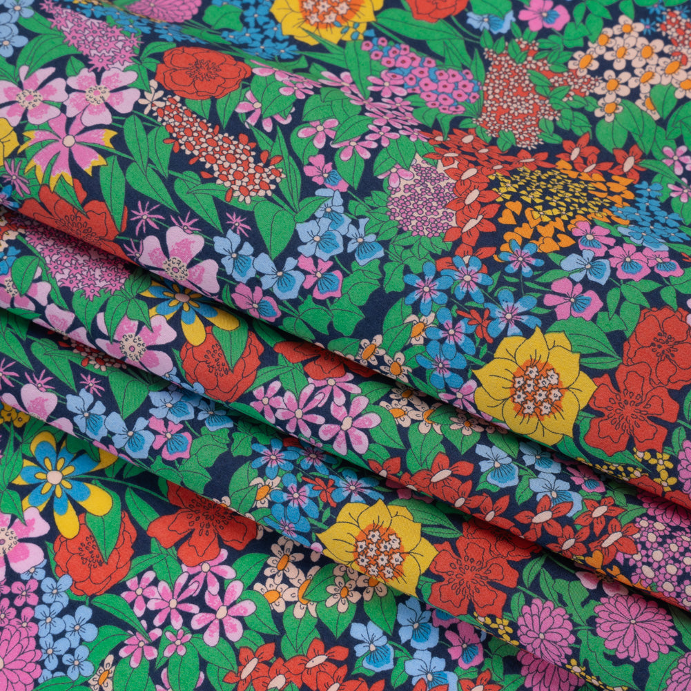 Liberty Fabrics Tana Lawn® - Ciara Multi Bright - Pink, Red and Green Flower Garden Liberty Fabrics Tana Lawn® - Ciara Multi Bright - Pink, Red and Green Flower Garden