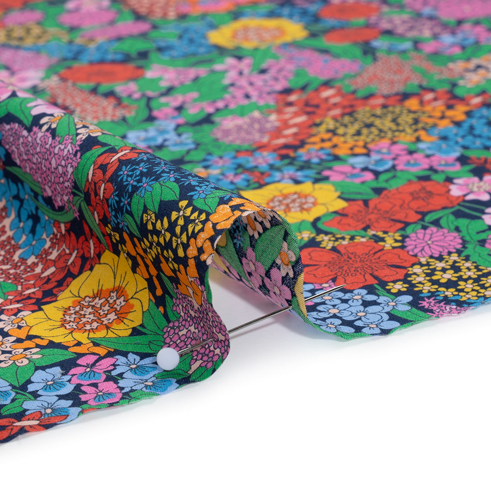 Liberty Fabrics Tana Lawn® - Ciara Multi Bright - Pink, Red and Green Flower Garden Liberty Fabrics Tana Lawn® - Ciara Multi Bright - Pink, Red and Green Flower Garden