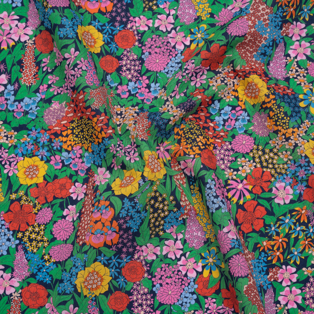 Liberty Fabrics Tana Lawn® - Ciara Multi Bright - Pink, Red and Green Flower Garden Liberty Fabrics Tana Lawn® - Ciara Multi Bright - Pink, Red and Green Flower Garden
