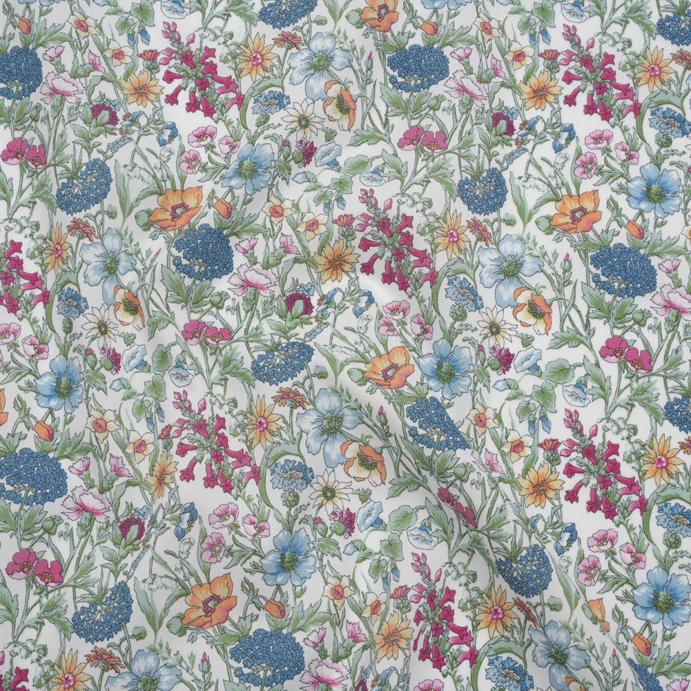Liberty Fabrics Tana Lawn® - Rachel Multi Pastel - LIght Blue, Pink and Green Flowers and Foliage Liberty Fabrics Tana Lawn® - Rachel Multi Pastel - LIght Blue, Pink and Green Flowers and Foliage
