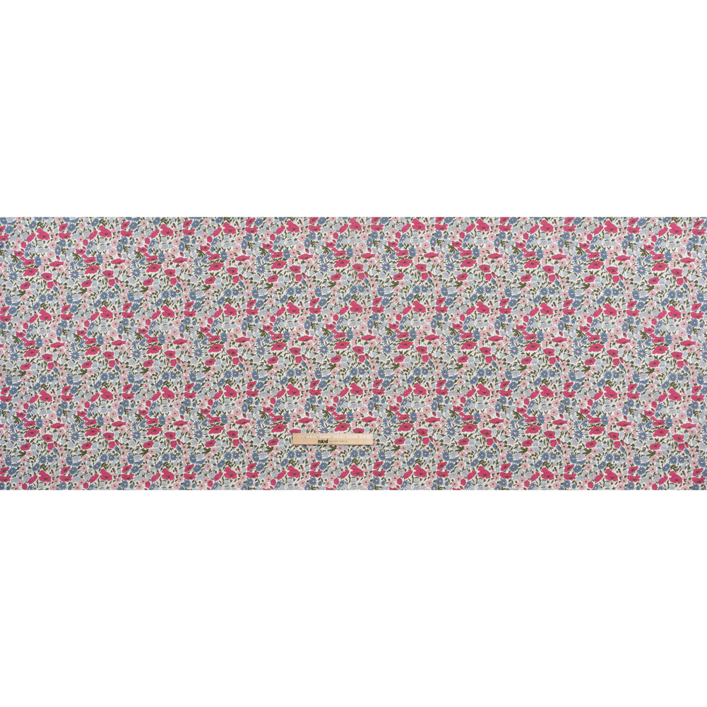 Liberty Fabrics Tana Lawn® - Poppy & Daisy Pink - Baby Pink, Light Blue and Olive Green Fine Lined Illustrated Florals Liberty Fabrics Tana Lawn® - Poppy & Daisy Pink - Baby Pink, Light Blue and Olive Green Fine Lined Illustrated Florals