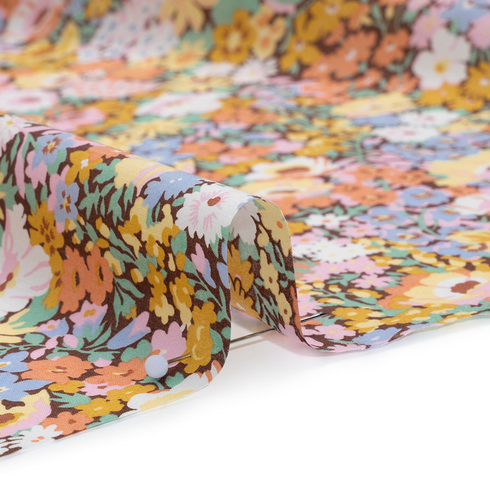 Liberty Fabrics Tana Lawn® - Thorpe Multi Pastel - Banana Yellow, Pink and Light Green Dense Floral - Detail Liberty Fabrics Tana Lawn® - Thorpe Multi Pastel - Banana Yellow, Pink and Light Green Dense Floral - Detail