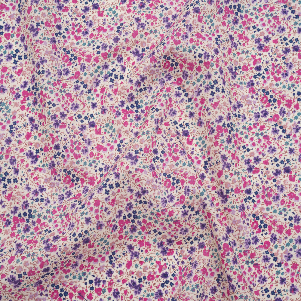 Liberty Fabrics Tana Lawn® - Phoebe Purple - Pink, Purple and Blue Little Flowers Liberty Fabrics Tana Lawn® - Phoebe Purple - Pink, Purple and Blue Little Flowers