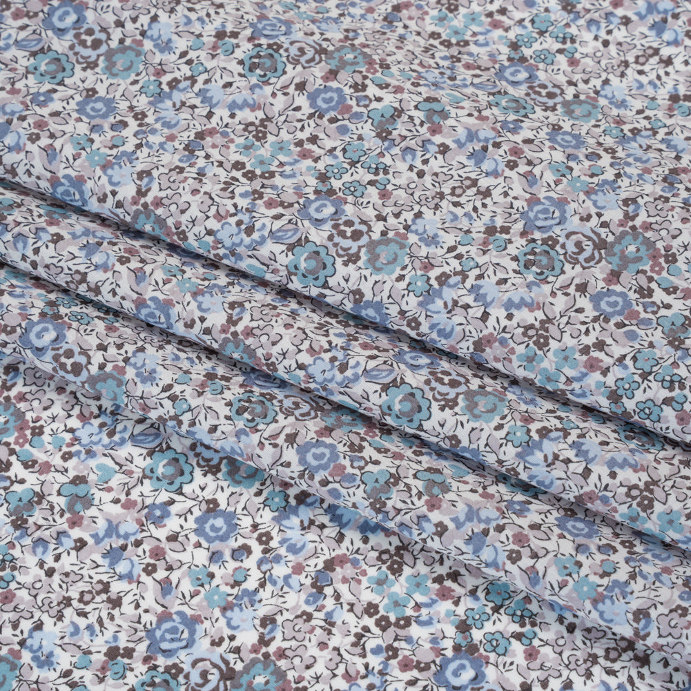 Liberty Fabrics Tana Lawn® - Emma and Georgina Light Blue - Pastel Blue, Sky and Taupe Floral - Folded Liberty Fabrics Tana Lawn® - Emma and Georgina Light Blue - Pastel Blue, Sky and Taupe Floral - Folded