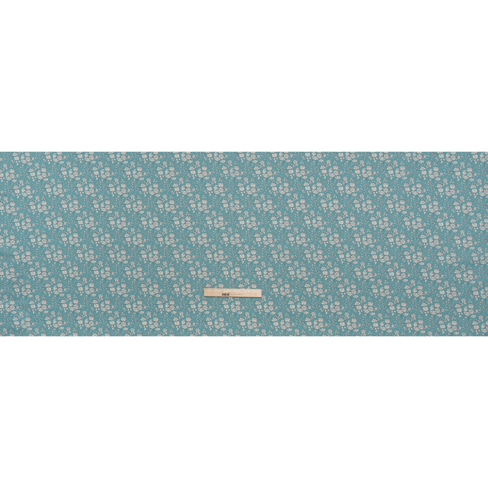 Liberty Fabrics Tana Lawn® - Capel Blue Turquoise - Aqua Blue and White Outlined Florals Liberty Fabrics Tana Lawn® - Capel Blue Turquoise - Aqua Blue and White Outlined Florals