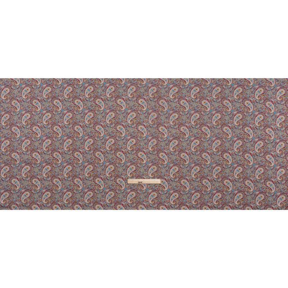 Liberty Fabrics Tana Lawn® - Lee Manor Red Burgundy - Wine Red and Multicolor Paisley - Full Liberty Fabrics Tana Lawn® - Lee Manor Red Burgundy - Wine Red and Multicolor Paisley - Full