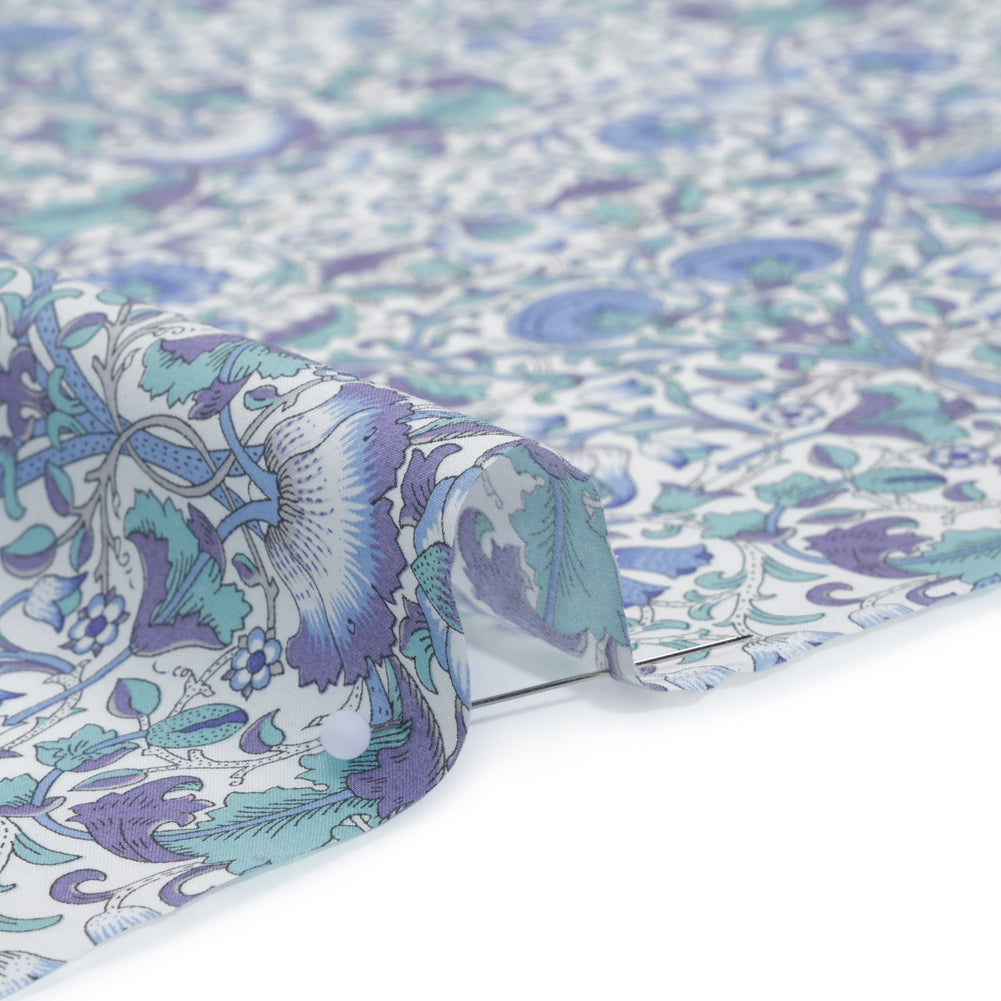 Liberty Fabrics Tana Lawn® - Lodden Blue - Sky Blue, Lavender and Mint Green Arts and Crafts Floral Liberty Fabrics Tana Lawn® - Lodden Blue - Sky Blue, Lavender and Mint Green Arts and Crafts Floral