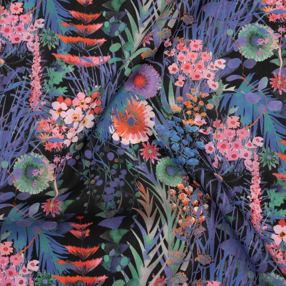 Liberty Fabrics Tana Lawn® - Tresco Purple - Blue Violet, Pink and Red Painted Floral Liberty Fabrics Tana Lawn® - Tresco Purple - Blue Violet, Pink and Red Painted Floral