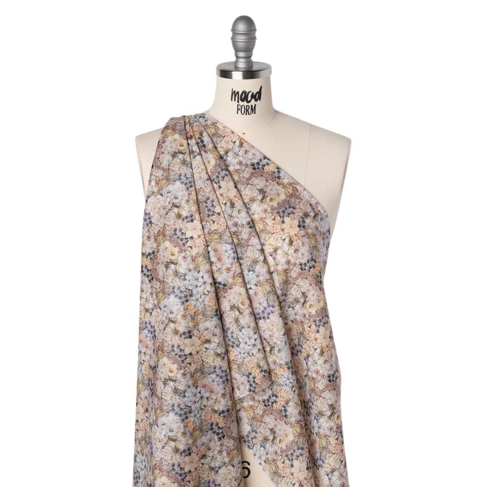 Liberty Fabrics Tana Lawn® - Painted Travels Multi Neutral - Beige, Gray and Muted Green Lush Florals Drape Liberty Fabrics Tana Lawn® - Painted Travels Multi Neutral - Beige, Gray and Muted Green Lush Florals Drape