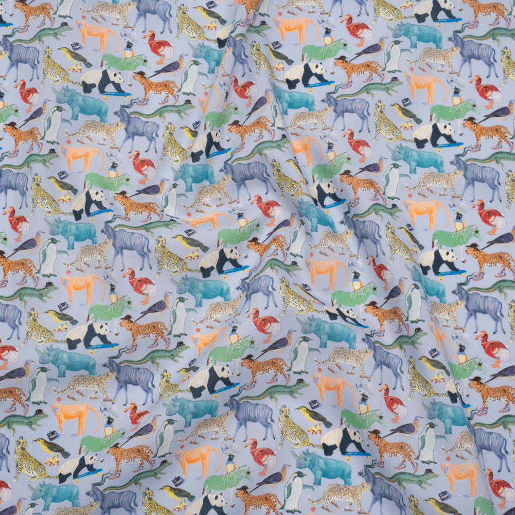 Liberty Fabrics Tana Lawn® - Quey 2 Multi Bright - Blue, Yellow and Green Animals with Clothes Liberty Fabrics Tana Lawn® - Quey 2 Multi Bright - Blue, Yellow and Green Animals with Clothes