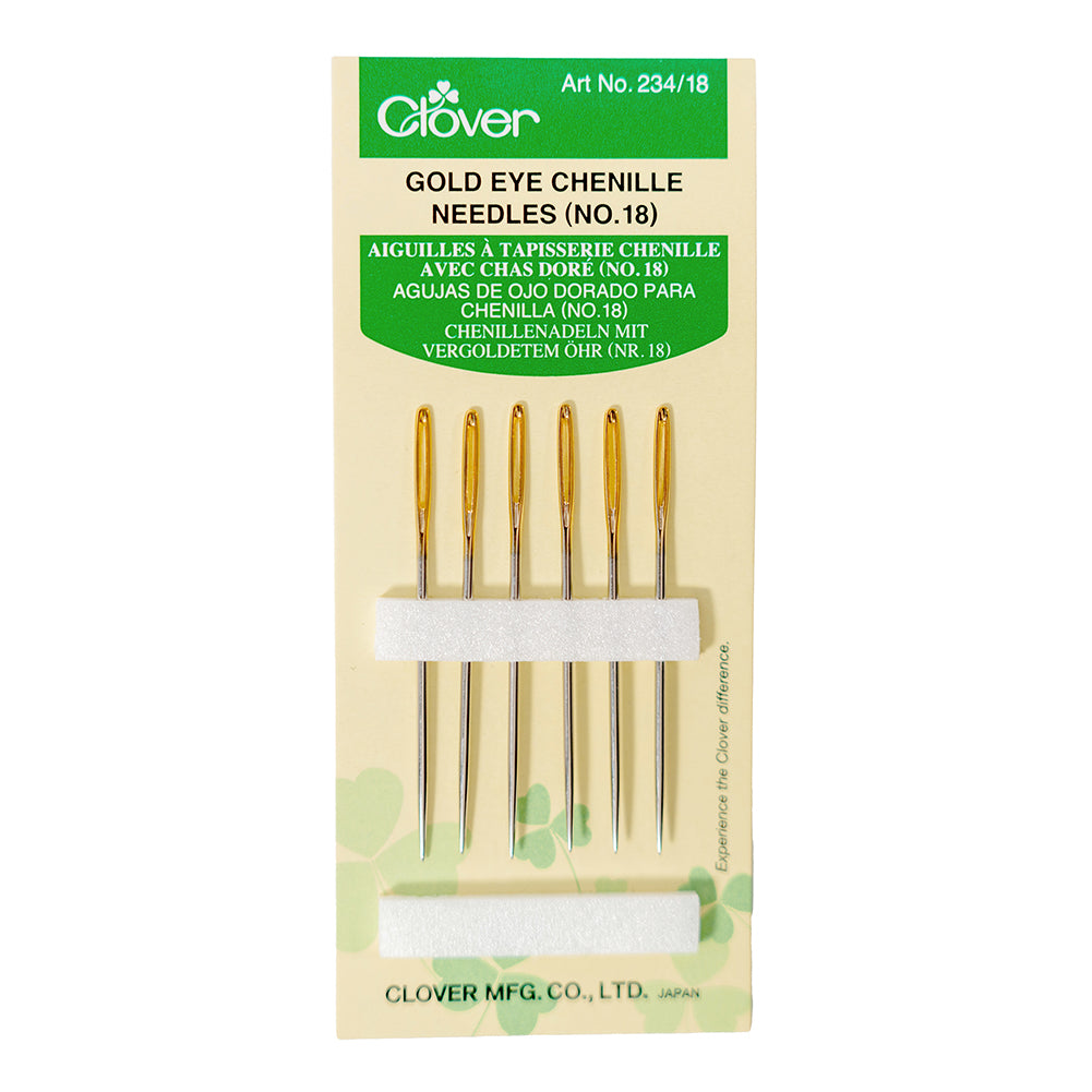 Clover Gold Eye Chenille Needles - Size 18 - 6 ct Clover Gold Eye Chenille Needles - Size 18 - 6 ct