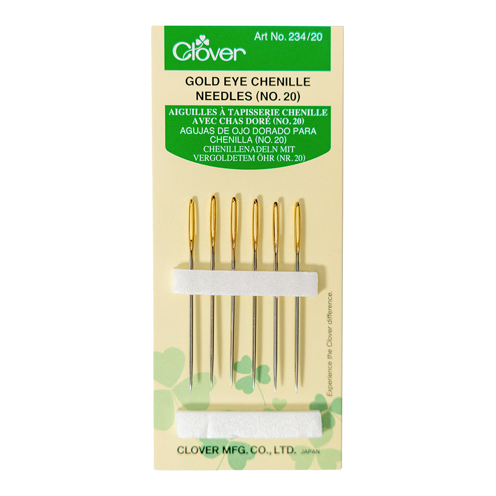 Clover Gold Eye Chenille Needles - Size 20 - 6 ct Clover Gold Eye Chenille Needles - Size 20 - 6 ct
