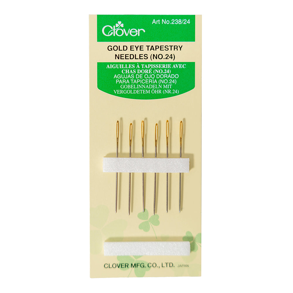 Clover Gold Eye Tapestry Needles - Size 24 - 6 ct Clover Gold Eye Tapestry Needles - Size 24 - 6 ct