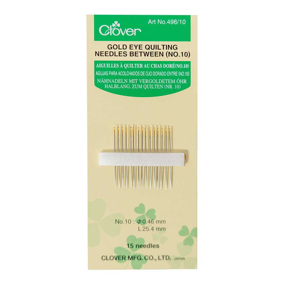 Clover Gold Eye Quilting Between Needles - Size 10 - 15 ct Clover Gold Eye Quilting Between Needles - Size 10 - 15 ct