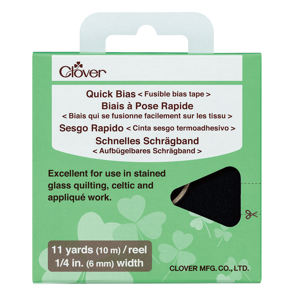 Clover Quick Bias - Black Fusible Bias Tape - 11yds x 0.25" Clover Quick Bias - Black Fusible Bias Tape - 11yds x 0.25"