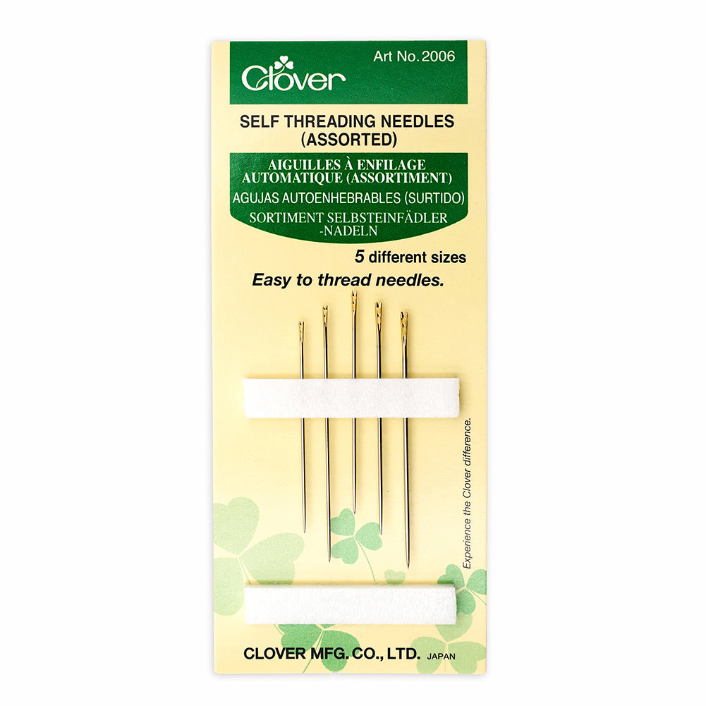 Clover Self Threading Hand Sewing Needles - Assorted Sizes - 5 ct Clover Self Threading Hand Sewing Needles - Assorted Sizes - 5 ct