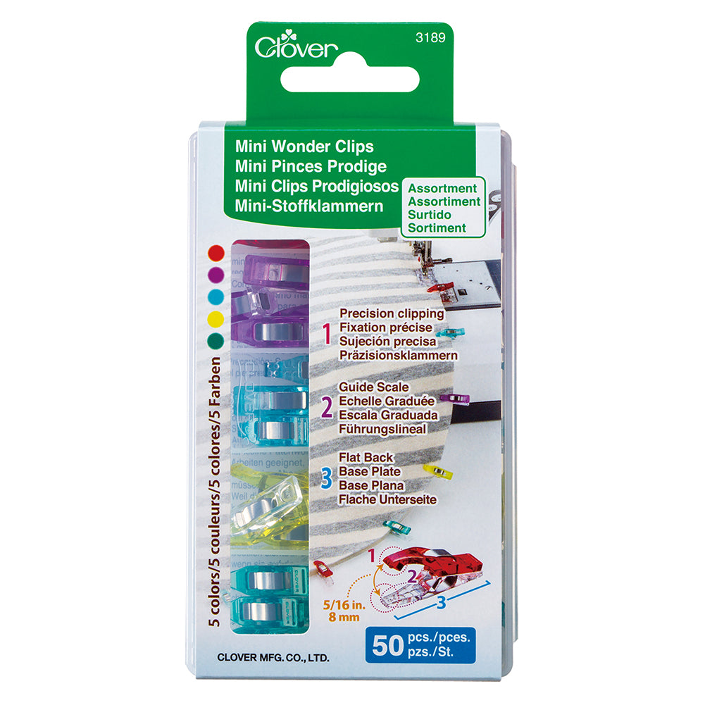 Clover Mini Wonder Clips - Assorted Colors - 50 pc Folded Clover Mini Wonder Clips - Assorted Colors - 50 pc Folded