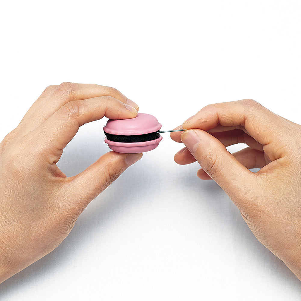 Clover Sweet 'n' Sharp Macaron - Needle Holder and Sharpener - Raspberry Folded Clover Sweet 'n' Sharp Macaron - Needle Holder and Sharpener - Raspberry Folded