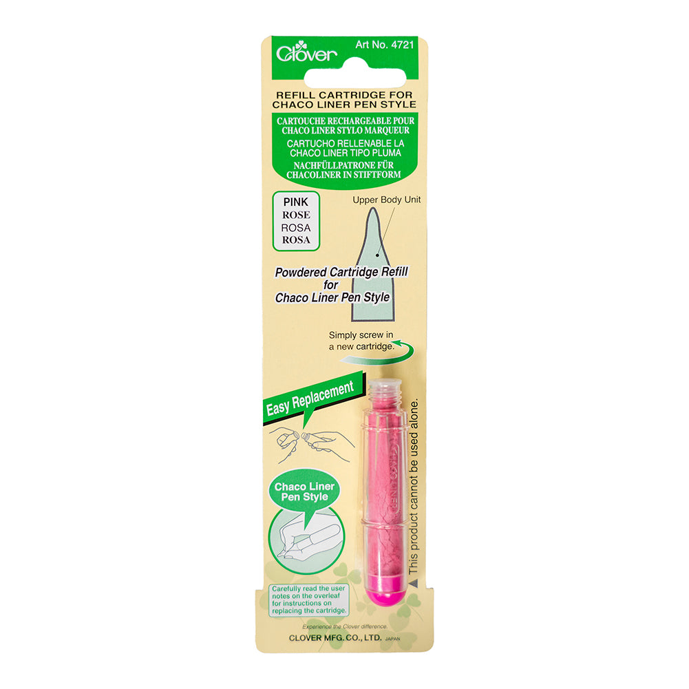 Clover Chaco Liner Pen Style Refill Cartridge - Pink - Folded - Image 3 of 3 Clover Chaco Liner Pen Style Refill Cartridge - Pink - Folded - Image 3 of 3