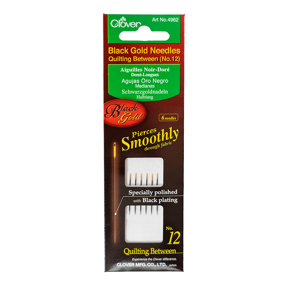 Clover Black Gold Quilting Between Needles - Size 12 - 6 ct Clover Black Gold Quilting Between Needles - Size 12 - 6 ct