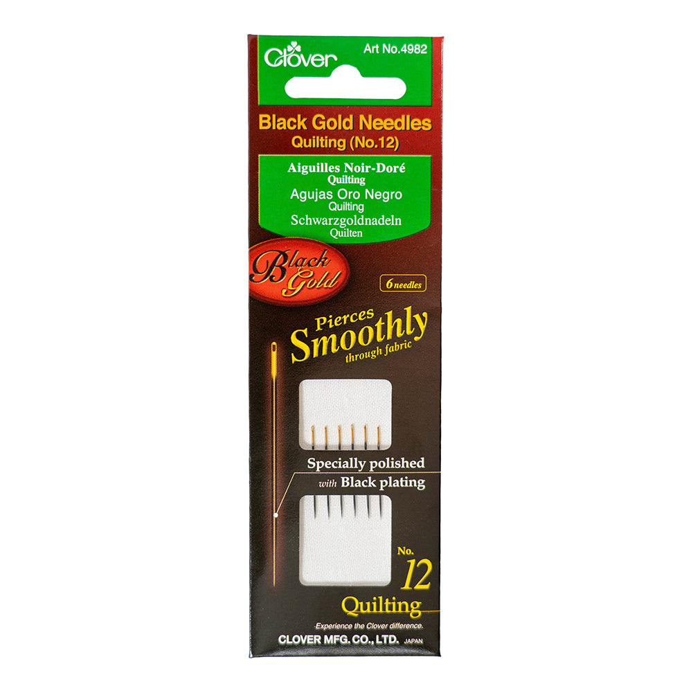 Clover Black Gold Quilting Needles - Size 12 - 6 ct Clover Black Gold Quilting Needles - Size 12 - 6 ct