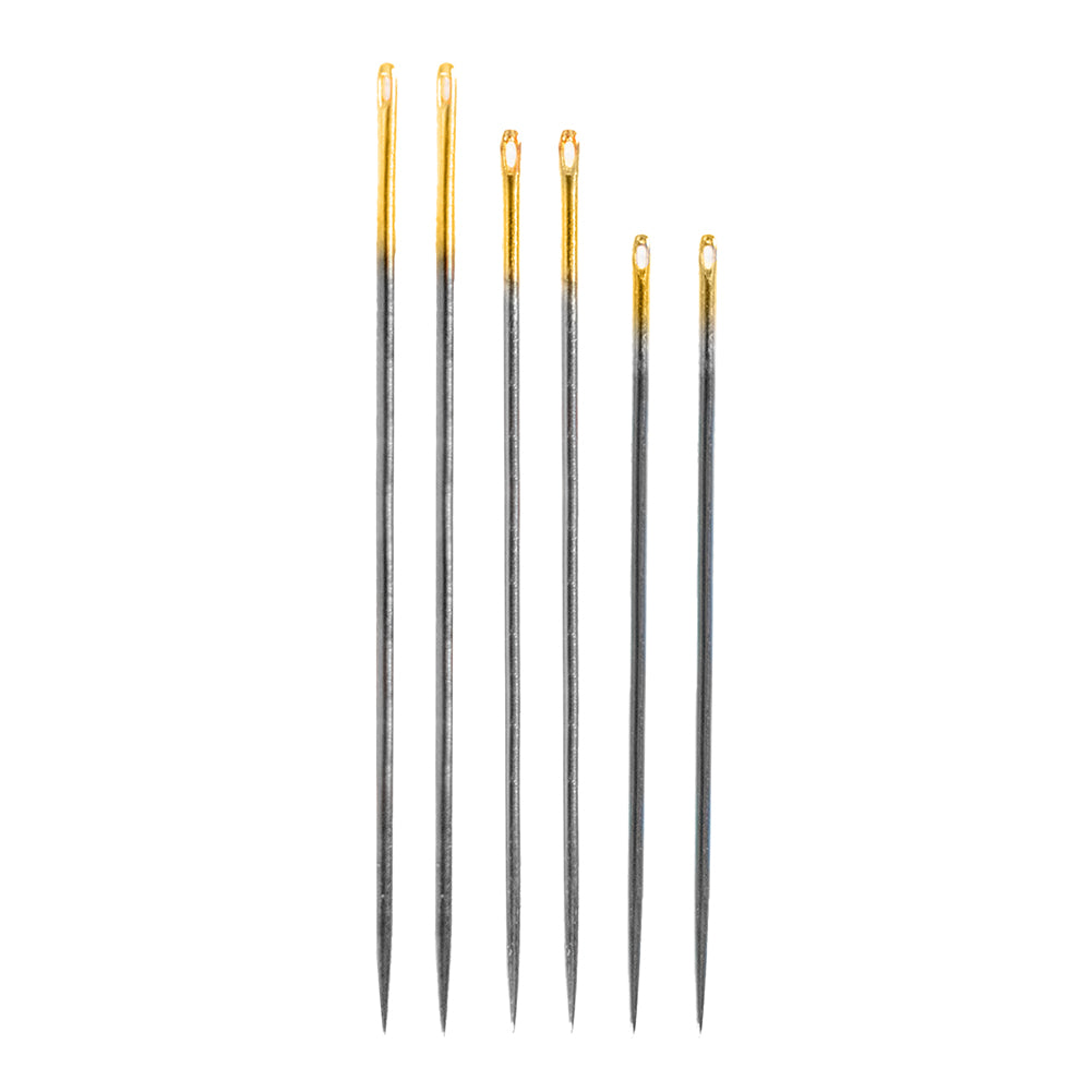 Clover Black Gold Quilting Needles - Assorted Sizes 9, 10, 12 - 6 ct Clover Black Gold Quilting Needles - Assorted Sizes 9, 10, 12 - 6 ct