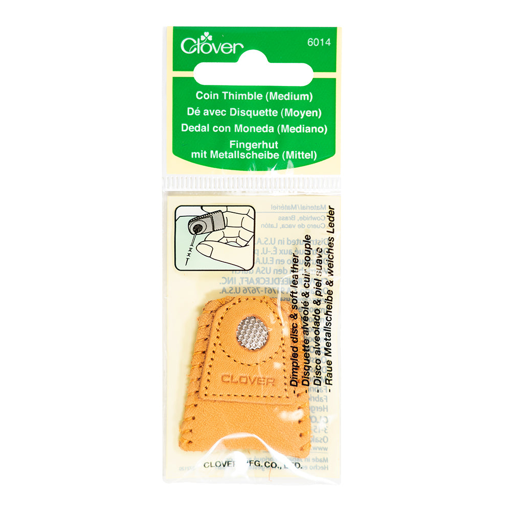 Clover Leather Coin Thimble - Medium Folded Clover Leather Coin Thimble - Medium Folded