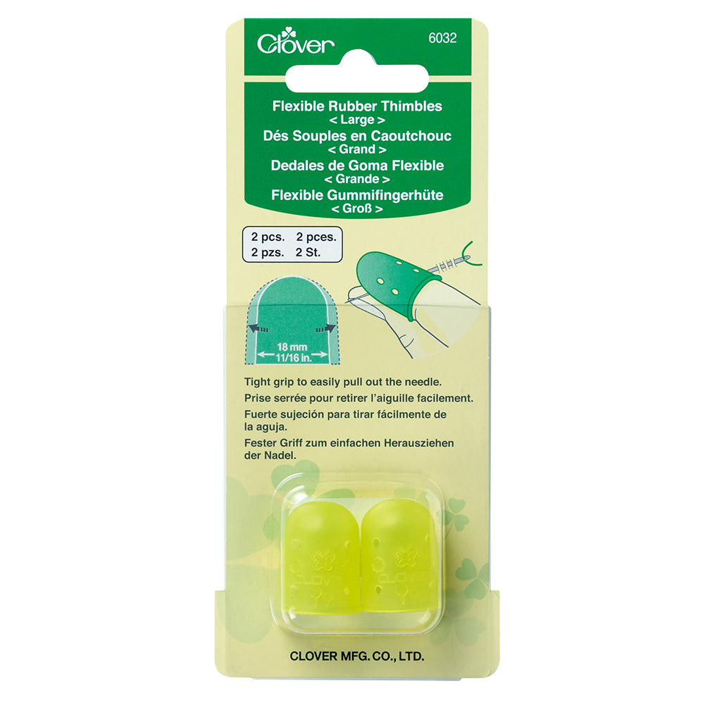 Clover Flexible Rubber Thimbles - Large - 2 ct Folded Clover Flexible Rubber Thimbles - Large - 2 ct Folded
