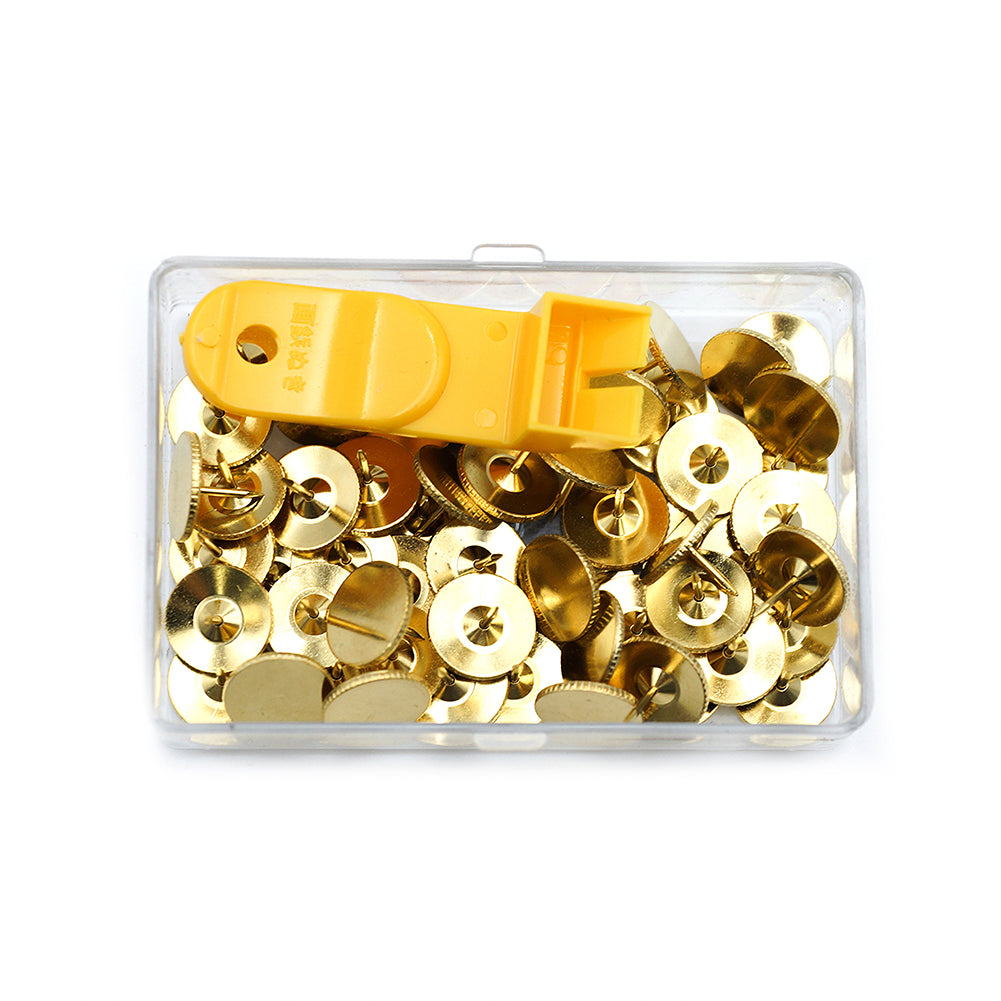 Clover Needlecraft Thumb Tacks with Remover - Brass - 60 pc Folded Clover Needlecraft Thumb Tacks with Remover - Brass - 60 pc Folded
