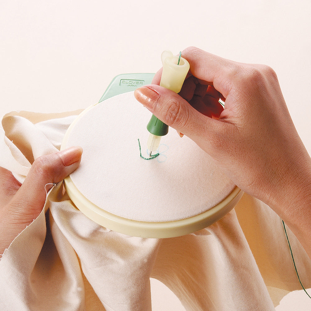 Clover Punch Needle Embroidery Stitching Tool with 3-Ply Needle Refill Folded Clover Punch Needle Embroidery Stitching Tool with 3-Ply Needle Refill Folded