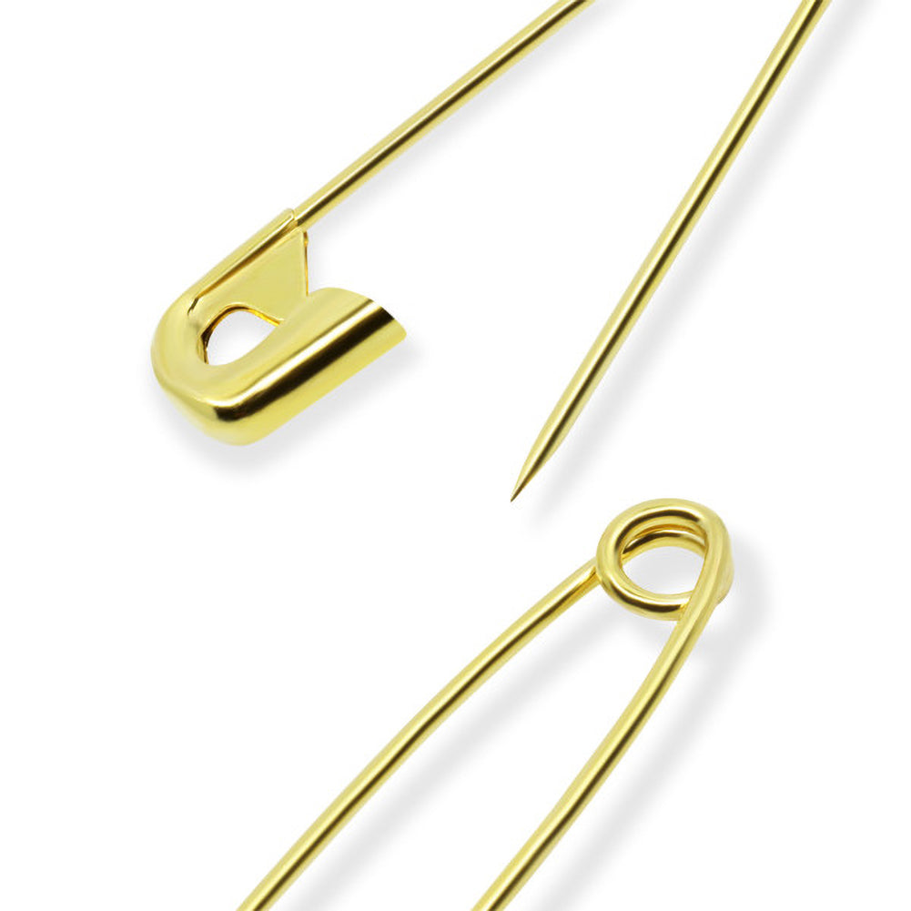 Dritz Quilter's Brass Basting Safety Pins - 2" Gilt - 20pc Detail Dritz Quilter's Brass Basting Safety Pins - 2" Gilt - 20pc Detail