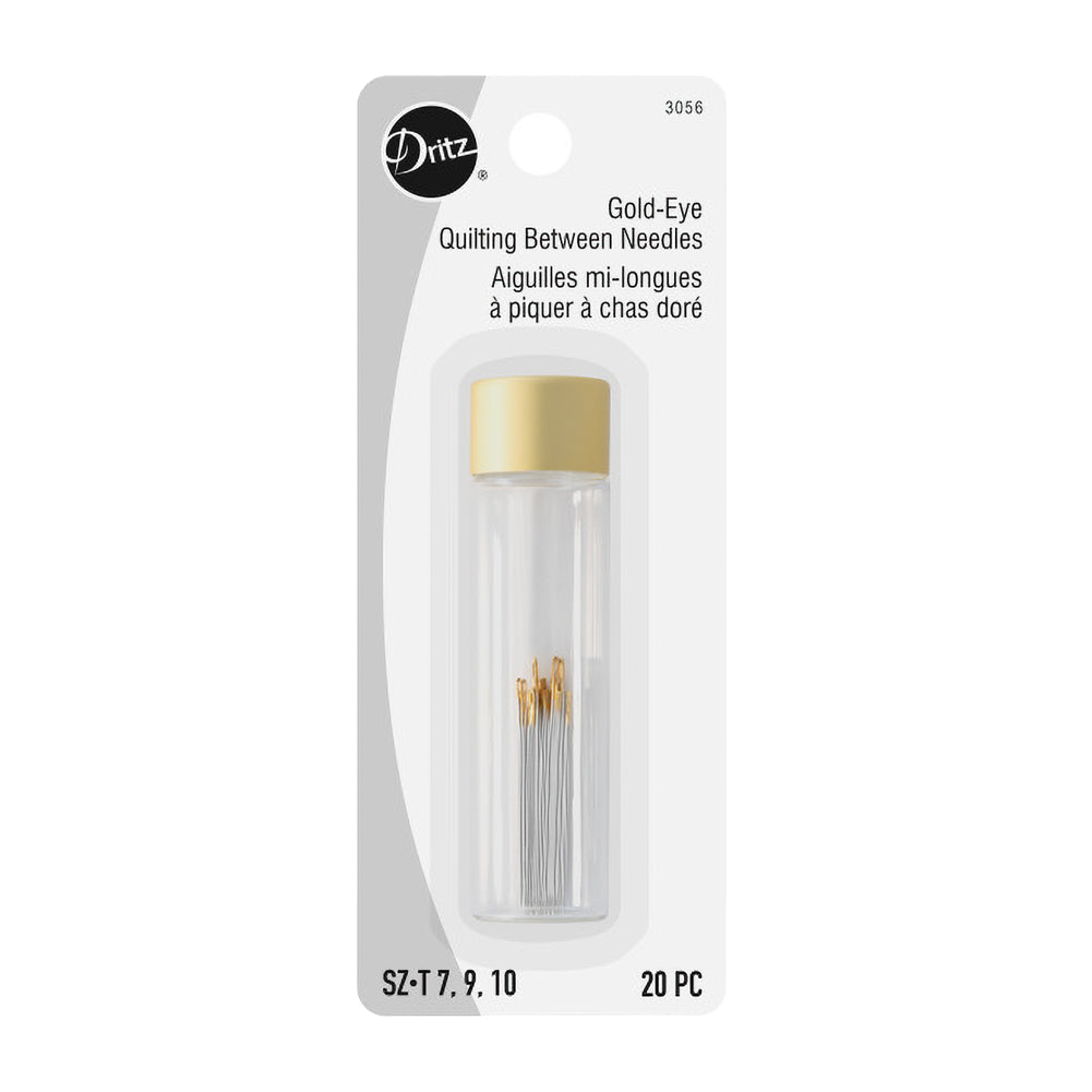 Dritz Gold-Eye Quilting Between Hand Needles with Storage Tube - Assorted Sizes - 20 PC Dritz Gold-Eye Quilting Between Hand Needles with Storage Tube - Assorted Sizes - 20 PC