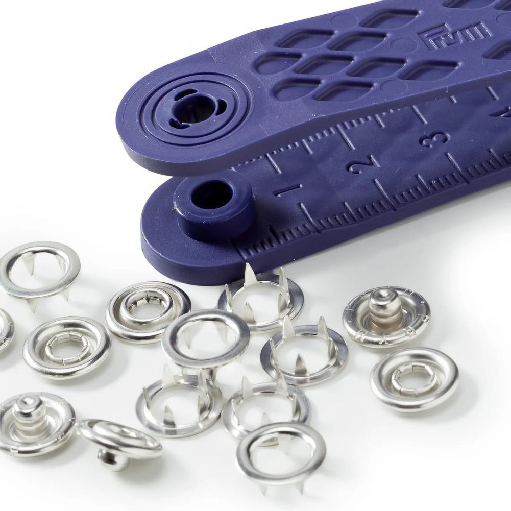 Prym Jersey Press Fasteners and Tools - Silver 10mm - 10pc Folded Prym Jersey Press Fasteners and Tools - Silver 10mm - 10pc Folded