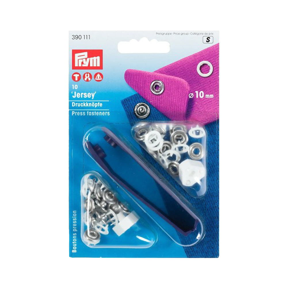 Prym Jersey Press Fasteners and Tools - White 10mm - 10pc Prym Jersey Press Fasteners and Tools - White 10mm - 10pc