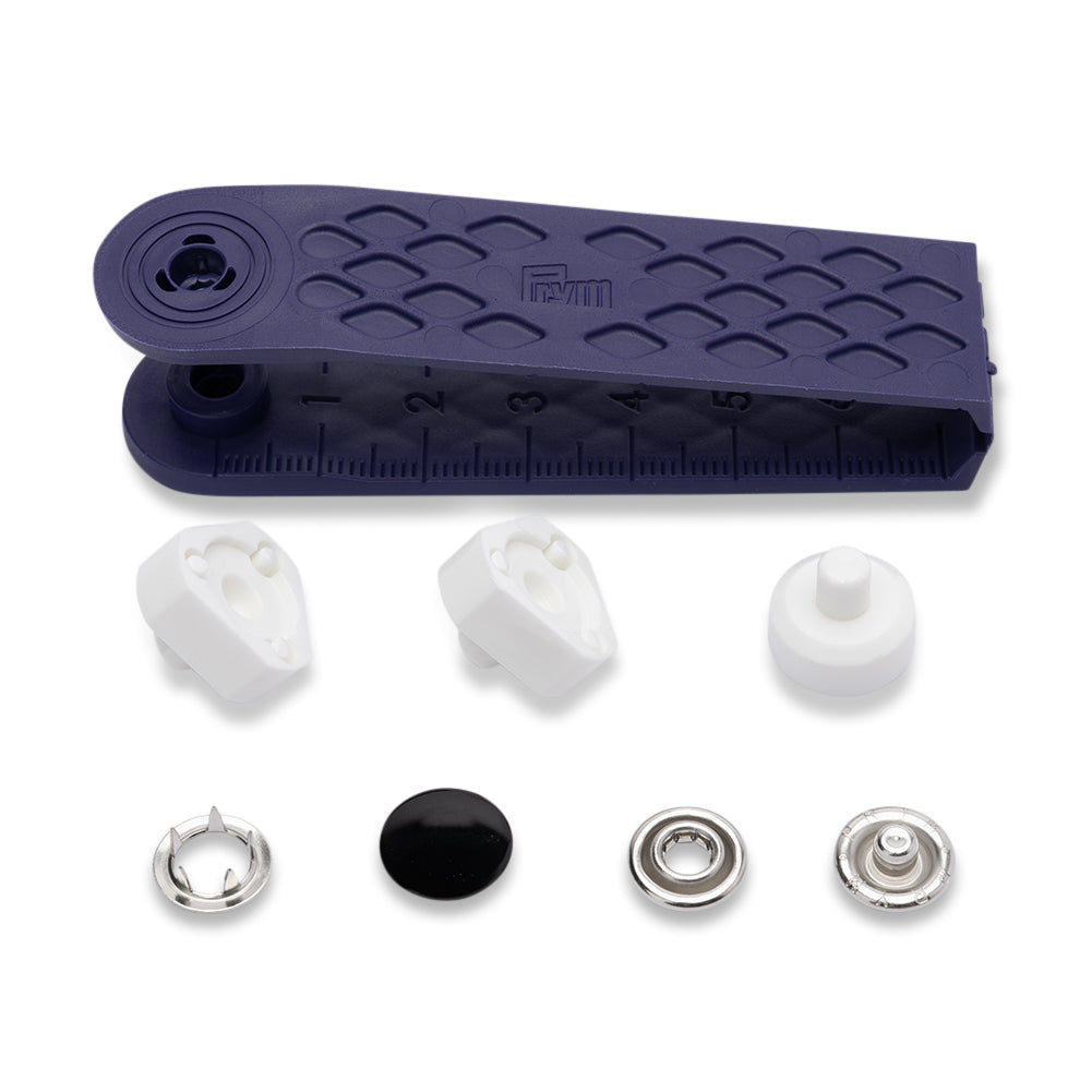 Prym Jersey Press Fasteners and Tools - Black Capped 12mm - 6pc Folded Prym Jersey Press Fasteners and Tools - Black Capped 12mm - 6pc Folded