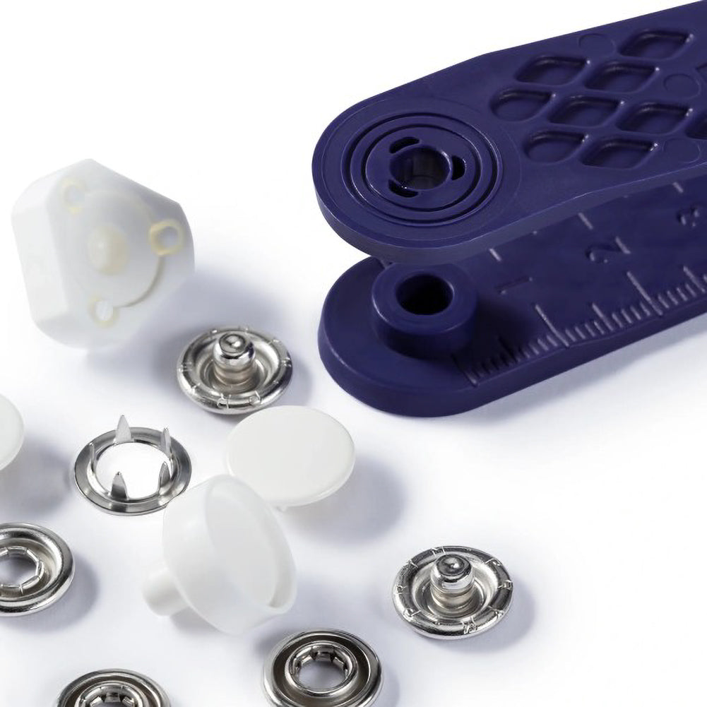 Prym Jersey Press Fasteners and Tools - White Capped 12mm - 6pc Folded Prym Jersey Press Fasteners and Tools - White Capped 12mm - 6pc Folded