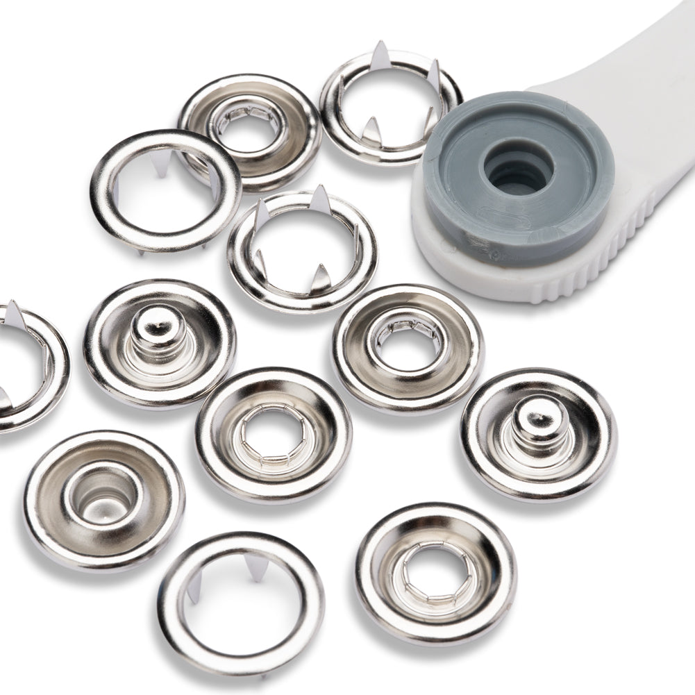Prym Jersey Press Fasteners and Tools - Silver 18mm - 6pc Prym Jersey Press Fasteners and Tools - Silver 18mm - 6pc