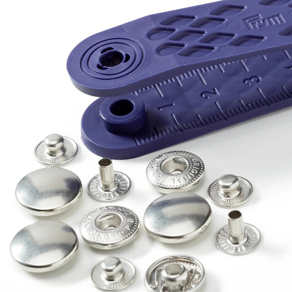 Prym Anorak Press Fasteners with Tools - Silver 15mm - 10pc Folded Prym Anorak Press Fasteners with Tools - Silver 15mm - 10pc Folded