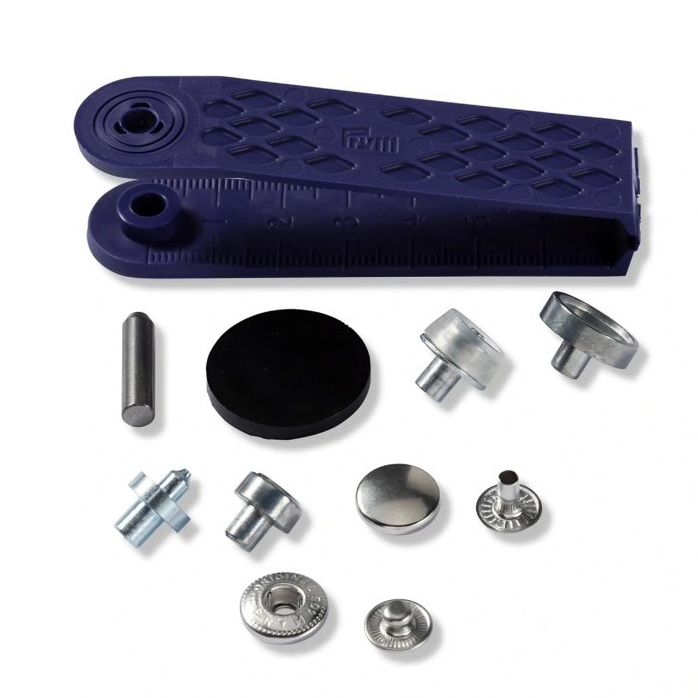 Prym Anorak Press Fasteners with Tools - Silver 12mm - 10pc Detail Prym Anorak Press Fasteners with Tools - Silver 12mm - 10pc Detail