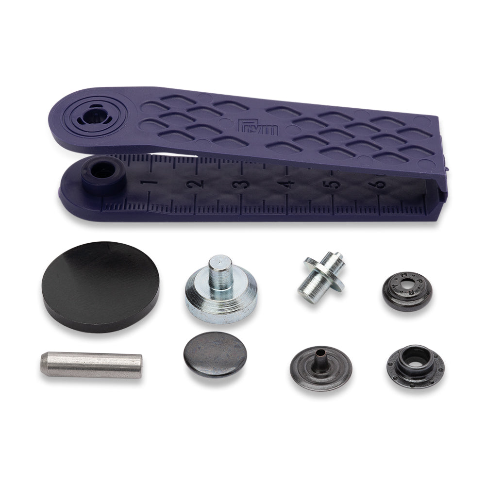 Prym Sport Mini Press Fasteners with Tools - Silver 13mm - 10pc Detail Prym Sport Mini Press Fasteners with Tools - Silver 13mm - 10pc Detail